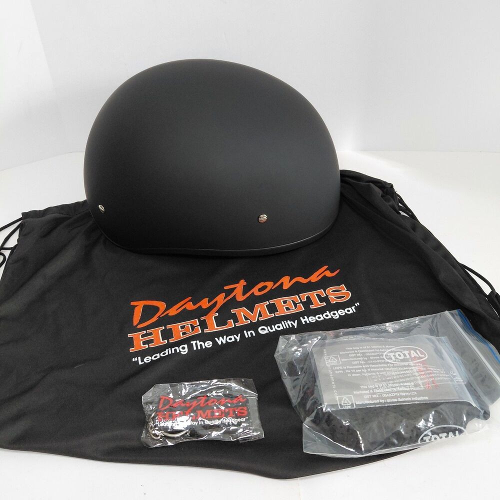 D.O.T. Daytona Motorcyle Skull Cap W/O Visor- Matte Black Size 3XL